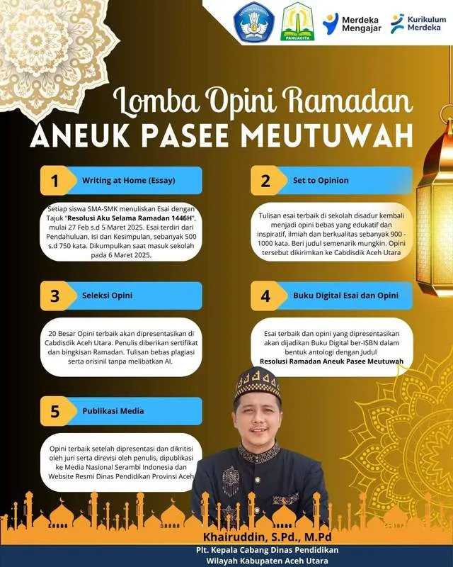 Cabdisdik Aceh Utara Siapkan Lomba Opini dan Esai untuk Jurnal Digital Ramadan