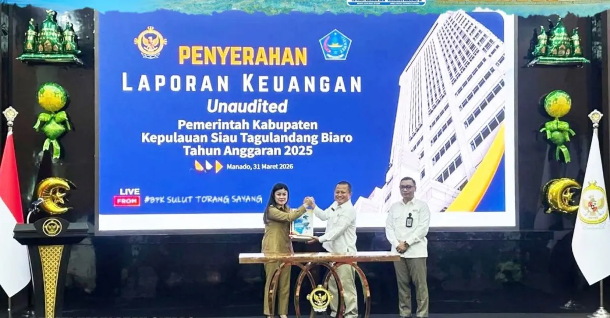 Bupati Sitaro Serahkan LKPD 2025 Unaudited kepada BPK Perwakilan Sulut