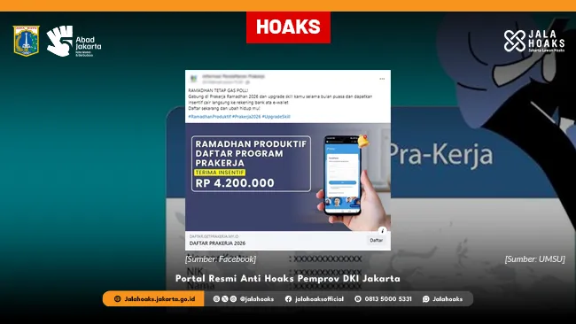 Tautan “Pendaftaran Prakerja Ramadhan 2026” di Facebook Dipastikan Hoaks, Waspadai Phishing