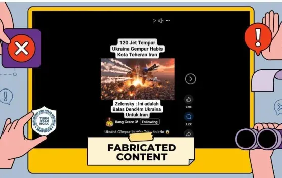 Cek Fakta: Video Klaim 120 Jet Tempur Ukraina Menggempur Teheran Disebut Hoaks