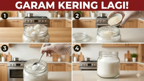 Cara Mengatasi Garam Dapur Berair dan Menggumpal di Wadah
