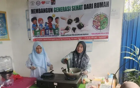 Rumah Zakat Kalsel dan Bank Sampah Kunang-Kunang Gelar Demo Masak untuk Dorong Gizi Sehat Berbasis Lokal