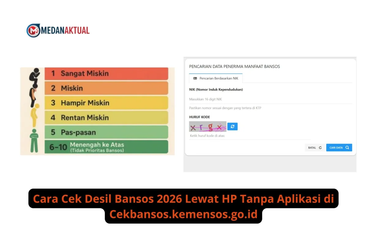 Cara Cek Desil Bansos 2026 Lewat HP Tanpa Aplikasi di cekbansos.kemensos.go.id