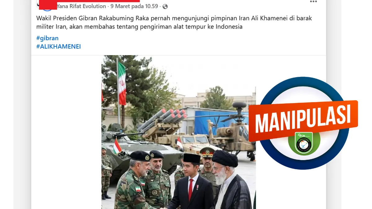 Hoaks di Media Sosial Klaim Wapres Gibran Pernah Bertemu Ayatollah Ali Khamenei