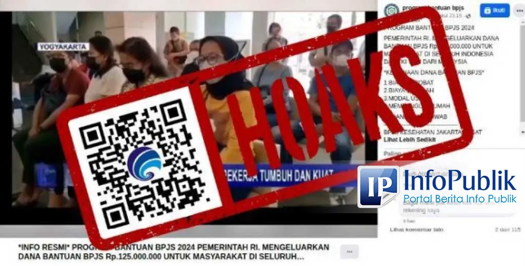 Klaim Bantuan Dana Rp125 Juta Mengatasnamakan BPJS Kesehatan Disebut Hoaks