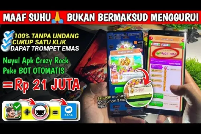 Crazy Rock Disebut Aplikasi Penghasil Uang 2026, Tawarkan Fitur Trompet Emas untuk Lompat Antrean Penarikan