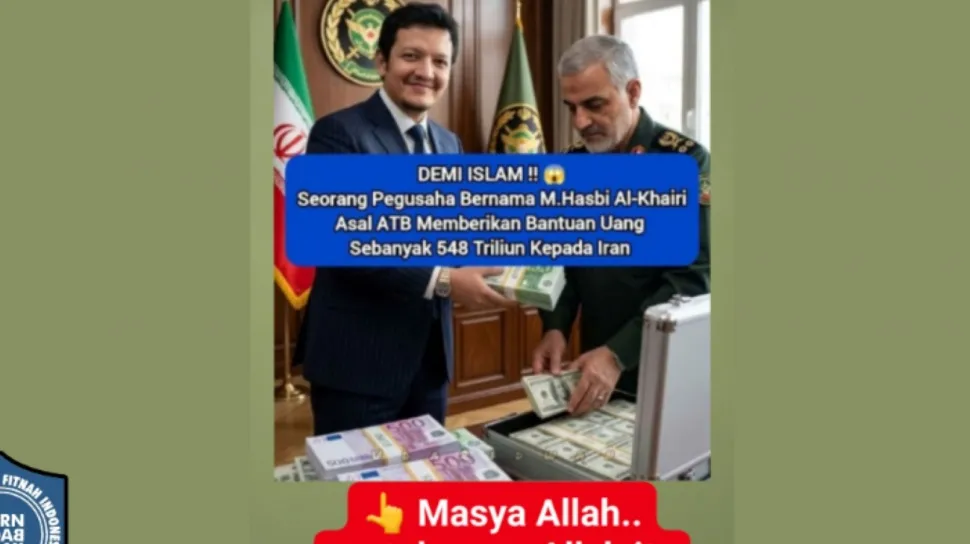 Cek Fakta: Klaim Donasi Rp548 Triliun dari Warga Indonesia untuk Iran Tidak Didukung Bukti Kredibel