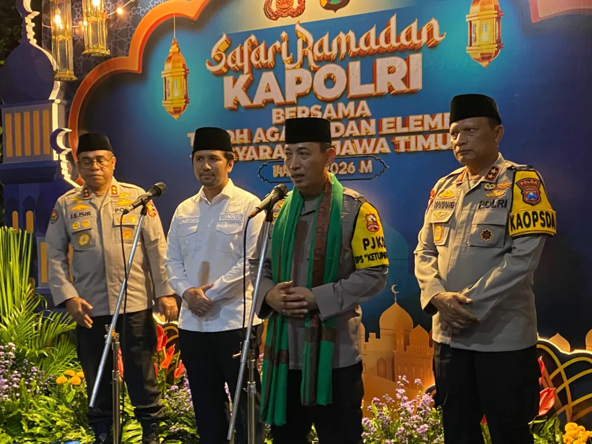 Safari Ramadan di Mapolda Jatim, Kapolri Minta Warga Tak Panik soal Krisis Global dan Utamakan Keselamatan Mudik Lebaran 2026