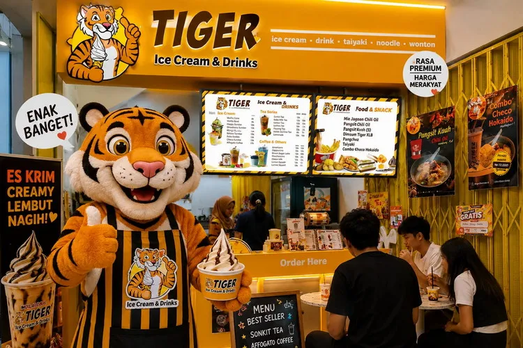 Tiger Ice Cream & Drinks di Koja Tawarkan Es Krim dan Minuman Kekinian dengan Harga Terjangkau