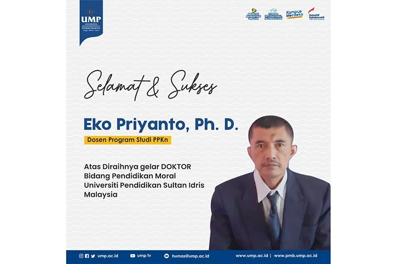 Dosen UMP Raih Doktor Pendidikan Moral di Malaysia, Teliti Model Project Citizen untuk Penguatan Karakter Mahasiswa