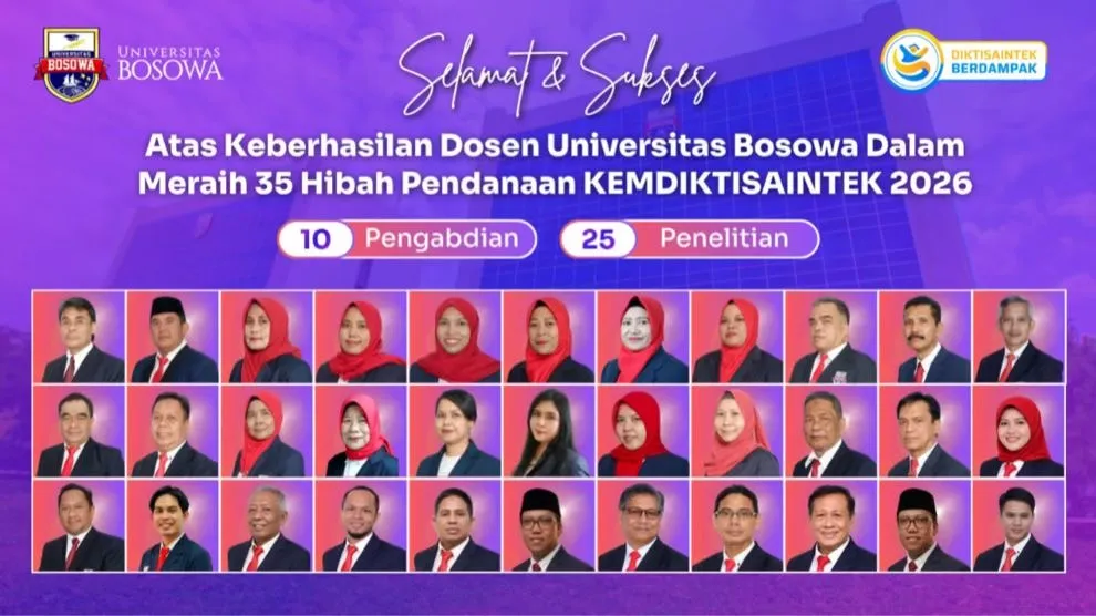 Universitas Bosowa Raih 35 Hibah Kemdiktisaintek 2026 untuk Penelitian dan Pengabdian