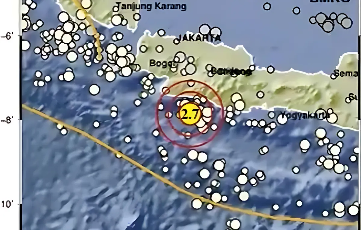 Gempa Magnitudo 2,7 Guncang Tenggara Kota Sukabumi, Kedalaman 21 Kilometer