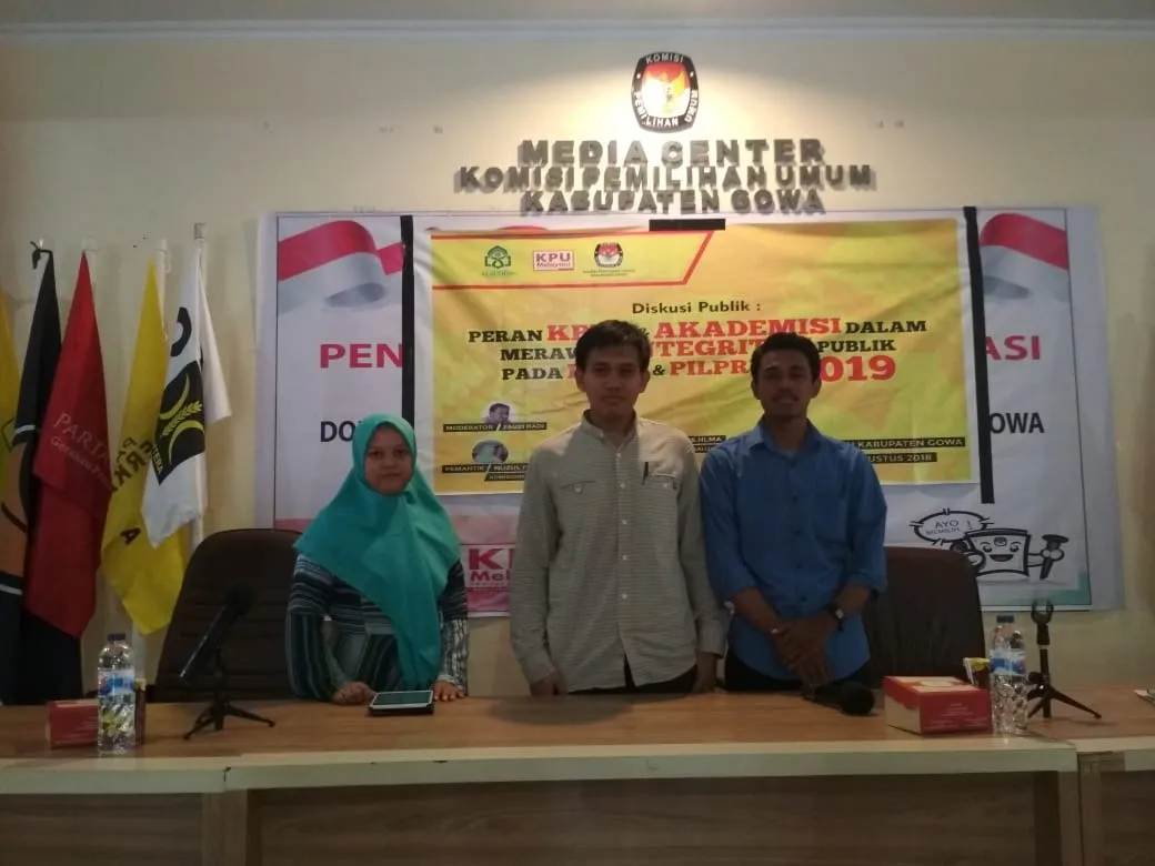 Jelang Pemilu 2019, Mahasiswa Ilmu Politik UIN Alauddin Gelar Diskusi tentang Integritas Pemilu di KPUD Gowa