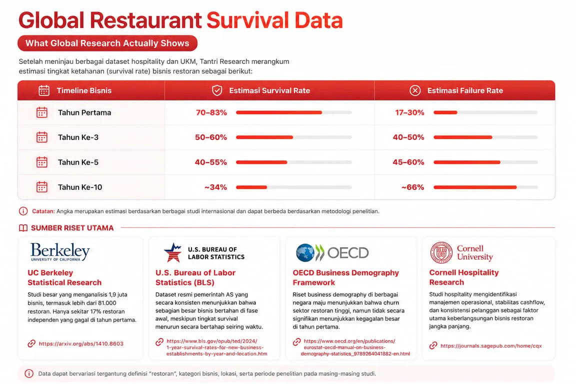 Riset: 70–83% Bisnis F&B Bertahan di Tahun Pertama, Tantangan Besar Muncul di Tahun Ke-3 hingga Ke-5