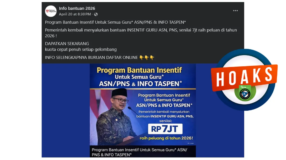 Hoaks Insentif Rp 7 Juta untuk Guru ASN Beredar di Medsos, Kementerian Dikdasmen Tegaskan Tidak Ada Programnya