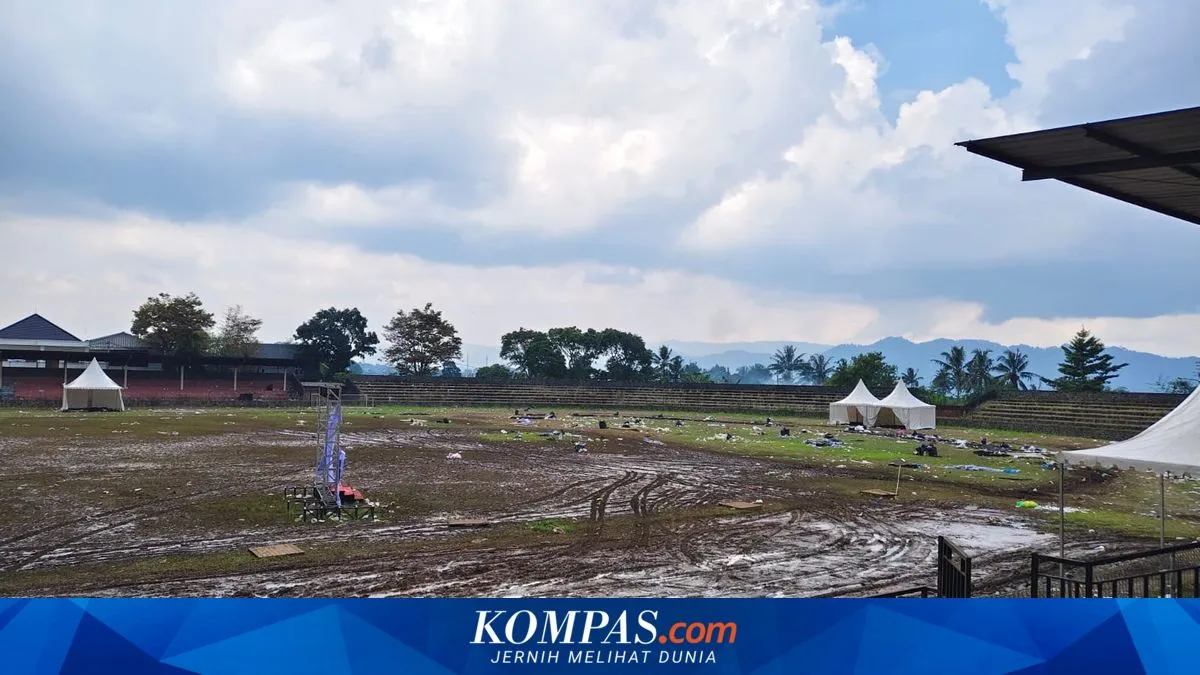 Rumput Stadion Suryakencana Sukabumi Coklat dan Berlumpur Usai Konser, DPRD Minta Evaluasi