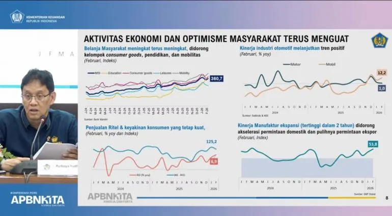 Menkeu: Ekonomi Indonesia Bereksapansi Kuat pada Kuartal I 2026 di Tengah Ketidakpastian Global