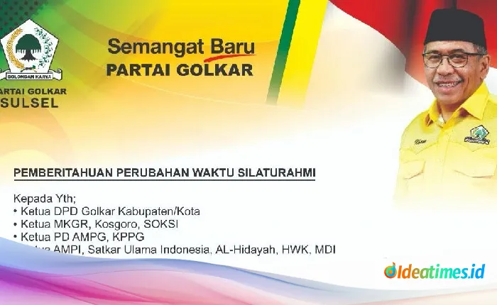 Ilham Arief Sirajuddin Tunda Agenda Silaturahmi Golkar Sulsel karena Kegiatan Mendesak di Jakarta
