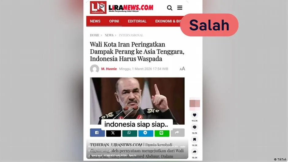 Cek Fakta: Klaim Pejabat Iran Peringatkan Indonesia Terdampak Perang Disebut Keliru