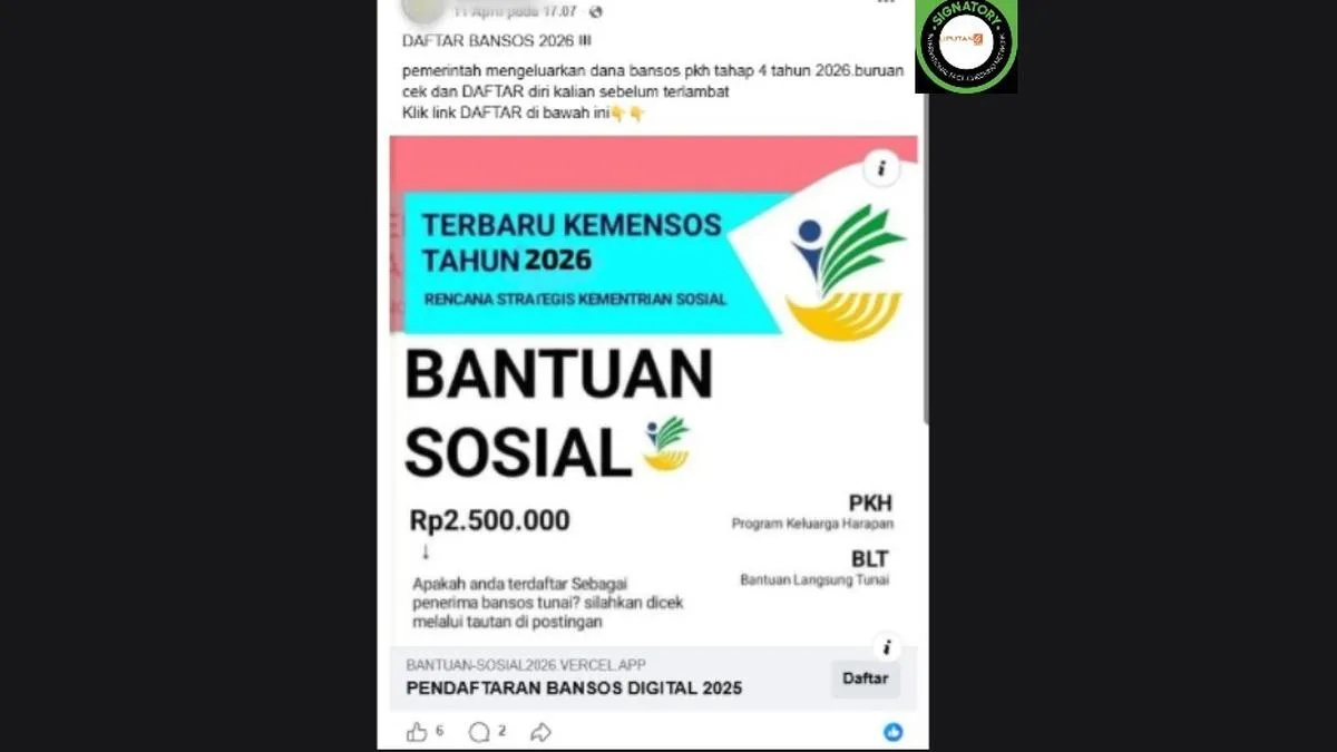Cek Fakta: Klaim Tautan Cek Bansos PKH Tahap 4 Tahun 2026 Tidak Benar, Ini Cara Resmi Mengecek Status