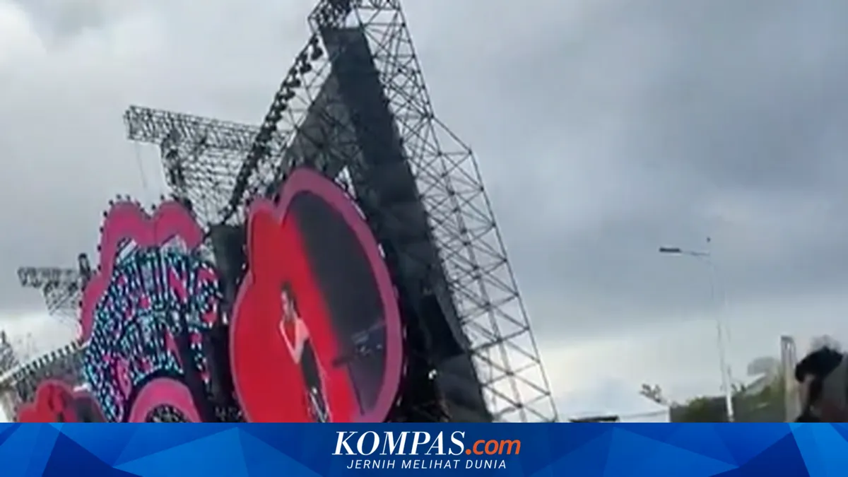 Panggung Utama Festival Musik Bubble Island di Tianjin Miring dan Runtuh Sebagian akibat Angin Kencang