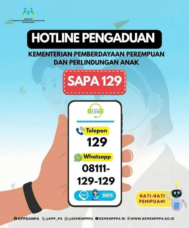 KemenPPPA Ingatkan Waspada Hoaks dan Penipuan Mengatasnamakan SAPA 129