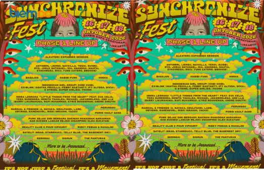 Synchronize Fest 2026 Rilis Line Up Fase Pertama, Digelar 16–18 Oktober di Gambir Expo Kemayoran