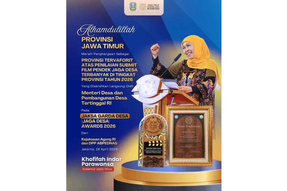 Jawa Timur Jadi Provinsi Terfavorit di Jaga Desa Award Abpednas 2026, Khofifah: Bukti Transparansi Desa