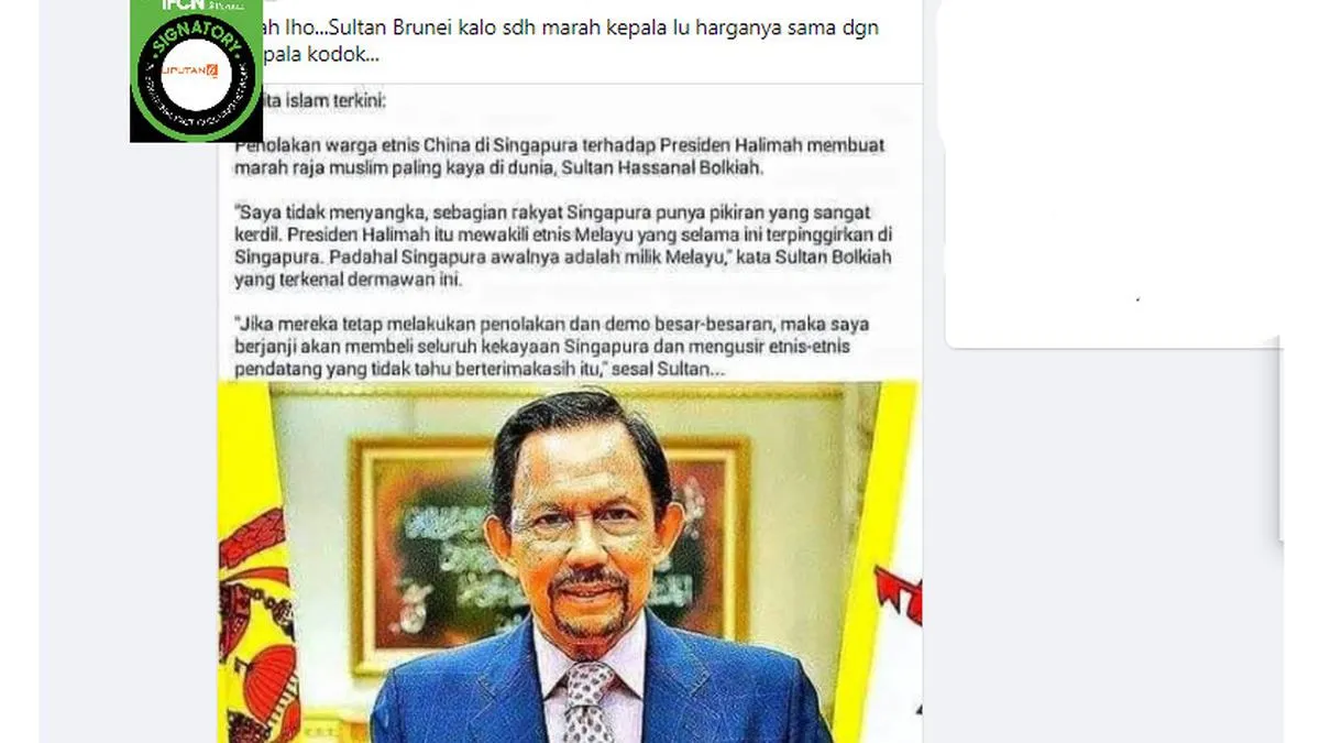Ragam Hoaks yang Mengaitkan Brunei Darussalam Beredar di Media Sosial