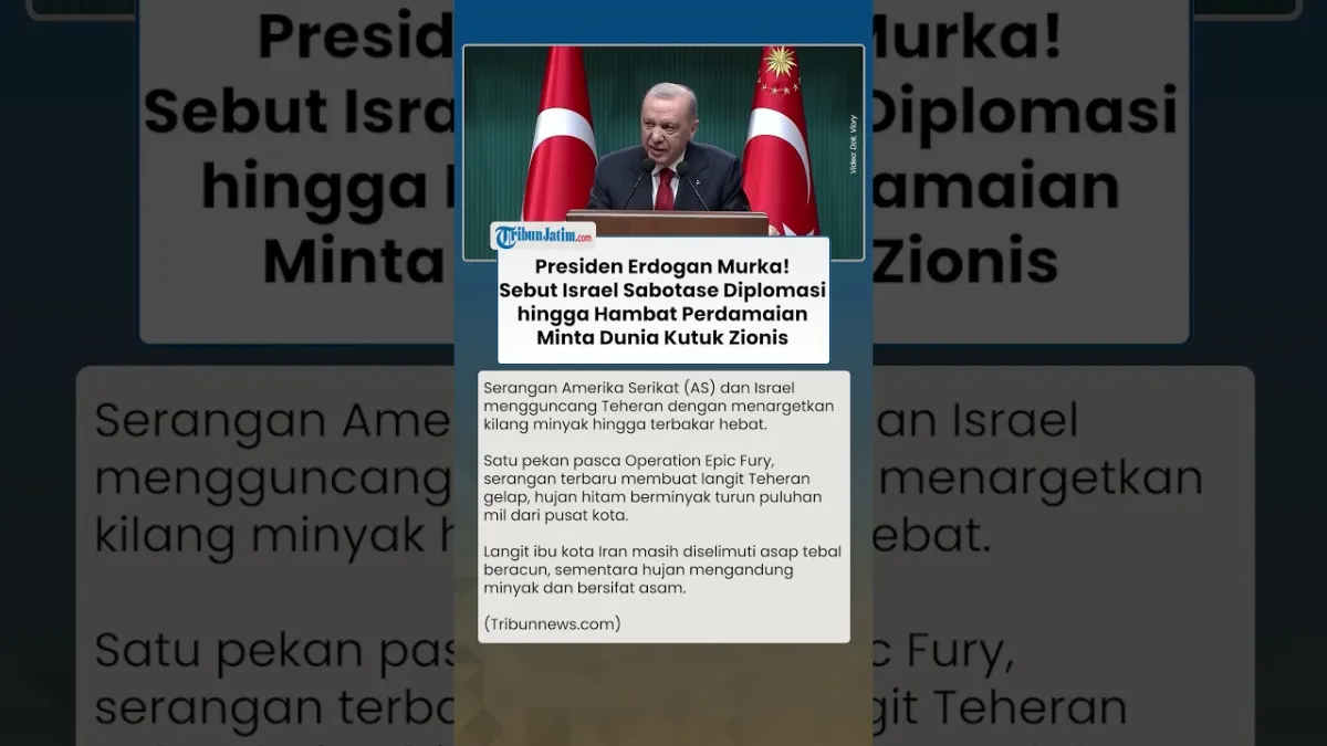 Erdogan Tuduh Israel Sabotase Upaya Diplomatik Akhiri Perang dengan Iran