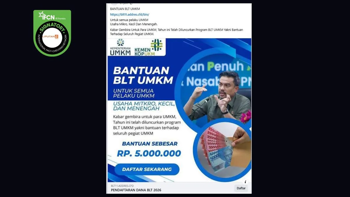 Kementerian UMKM Tegaskan Link Pendaftaran BLT UMKM 2026 Hoaks