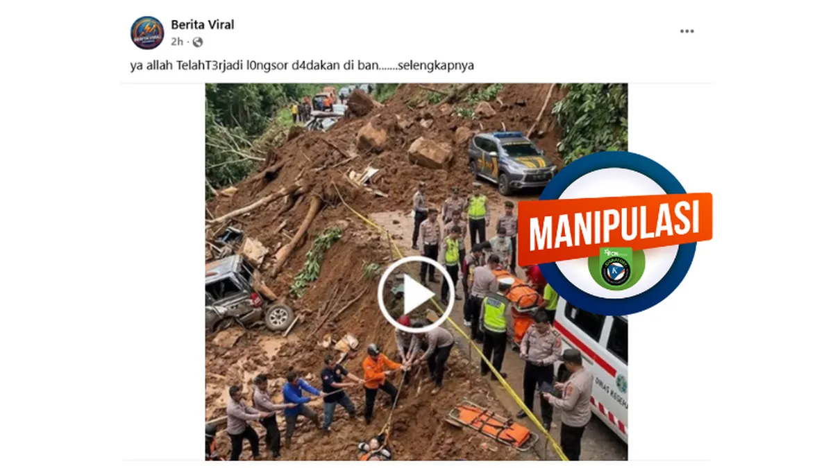 Narasi Longsor April 2026 Beredar di Media Sosial, Foto Diduga Konten AI