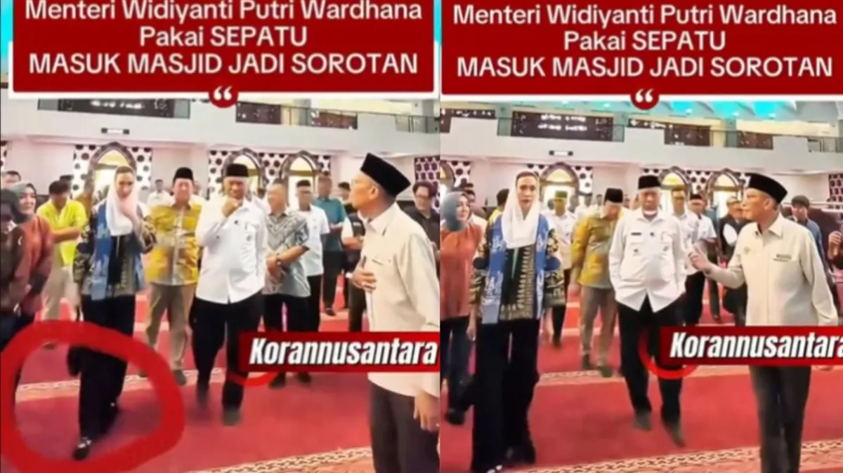Video Viral Menpar Diduga Pakai Sepatu di Masjid, Penelusuran Sebut Hanya Kenakan Kaos Kaki Khusus