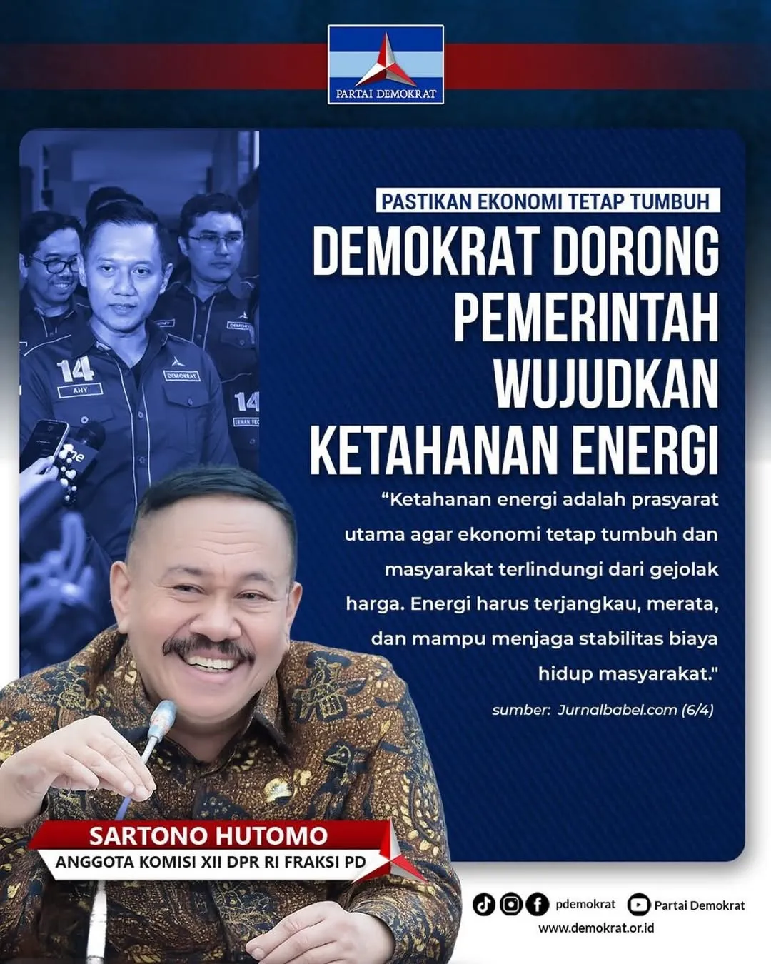 Sartono Hutomo Minta Pemerintah Perkuat Ketahanan Energi untuk Jaga Pertumbuhan Ekonomi