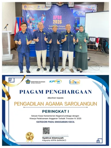 PA Sarolangun Raih Peringkat I IKPA Terbaik 2025