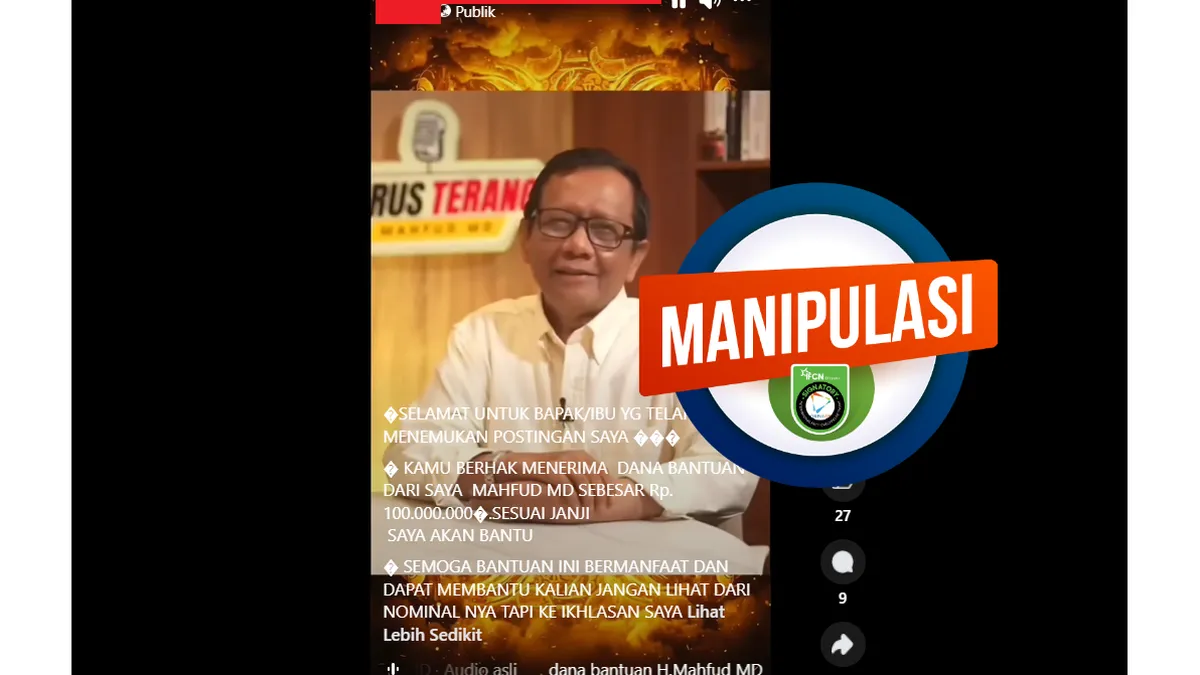 Hoaks Video Mahfud MD Janjikan Hadiah Rp 100 Juta Beredar, Publik Diminta Waspada