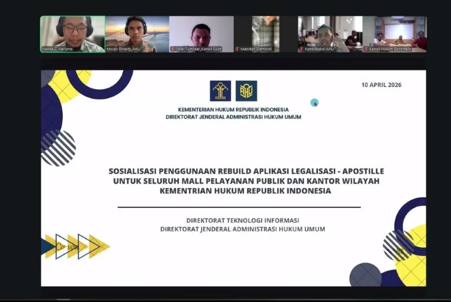 Kemenkum Sumsel Ikuti Sosialisasi Aplikasi Legalisasi–Apostille Versi Rebuild