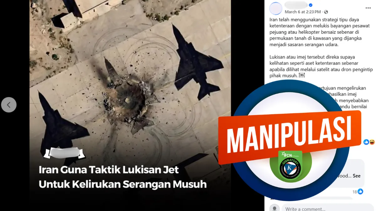 Narasi Iran Melukis Jet untuk Kelabui AS-Israel Beredar, Foto Ternyata Konten AI
