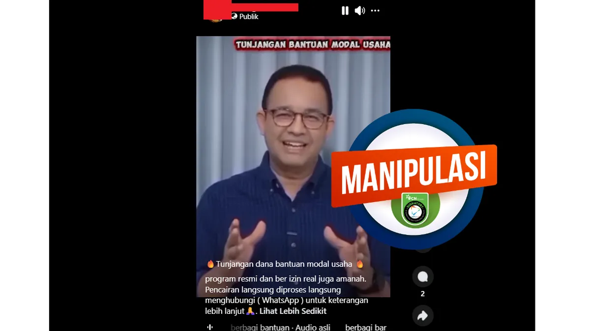 Hoaks Video Anies Baswedan Disebut Beri Bantuan Modal Usaha, Ternyata Hasil Rekayasa AI