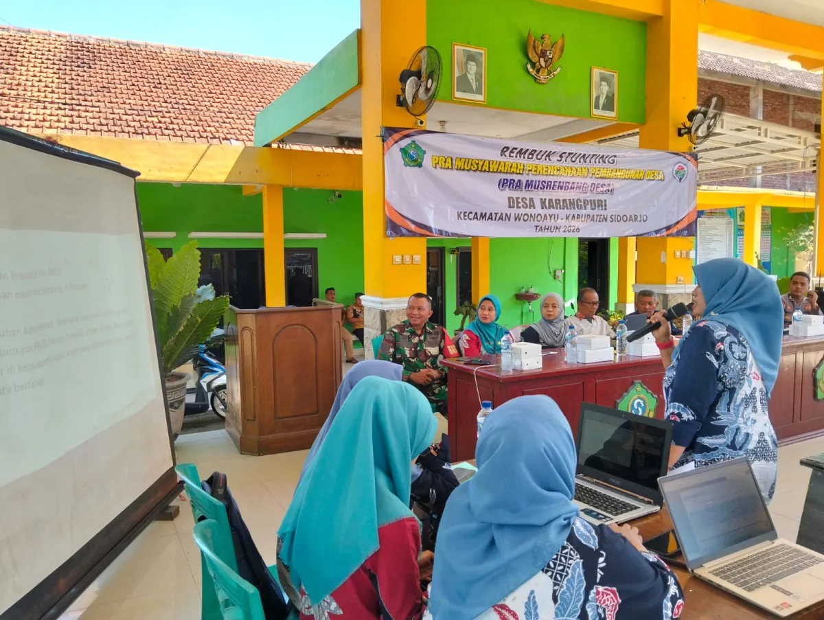 Babinsa Karangpuri Dampingi Rembug Stunting Pra Musrenbangdes untuk Perkuat Upaya Cegah Gizi Buruk