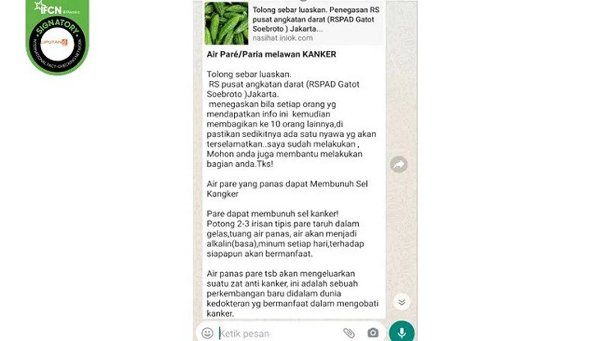 Deretan Hoaks Pesan Berantai yang Beredar: Klaim Obat Kanker hingga Modus Kejahatan