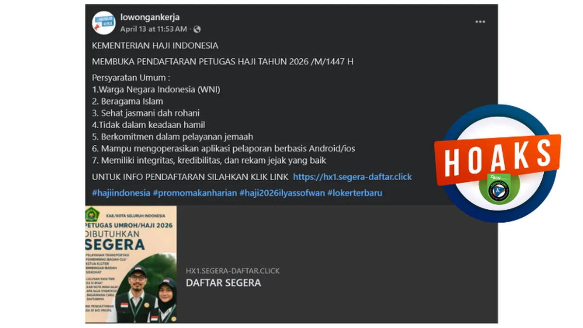 Hoaks Tautan Pendaftaran Petugas Haji 2026 Beredar di Media Sosial, Kementerian Pastikan Seleksi Sudah Ditutup