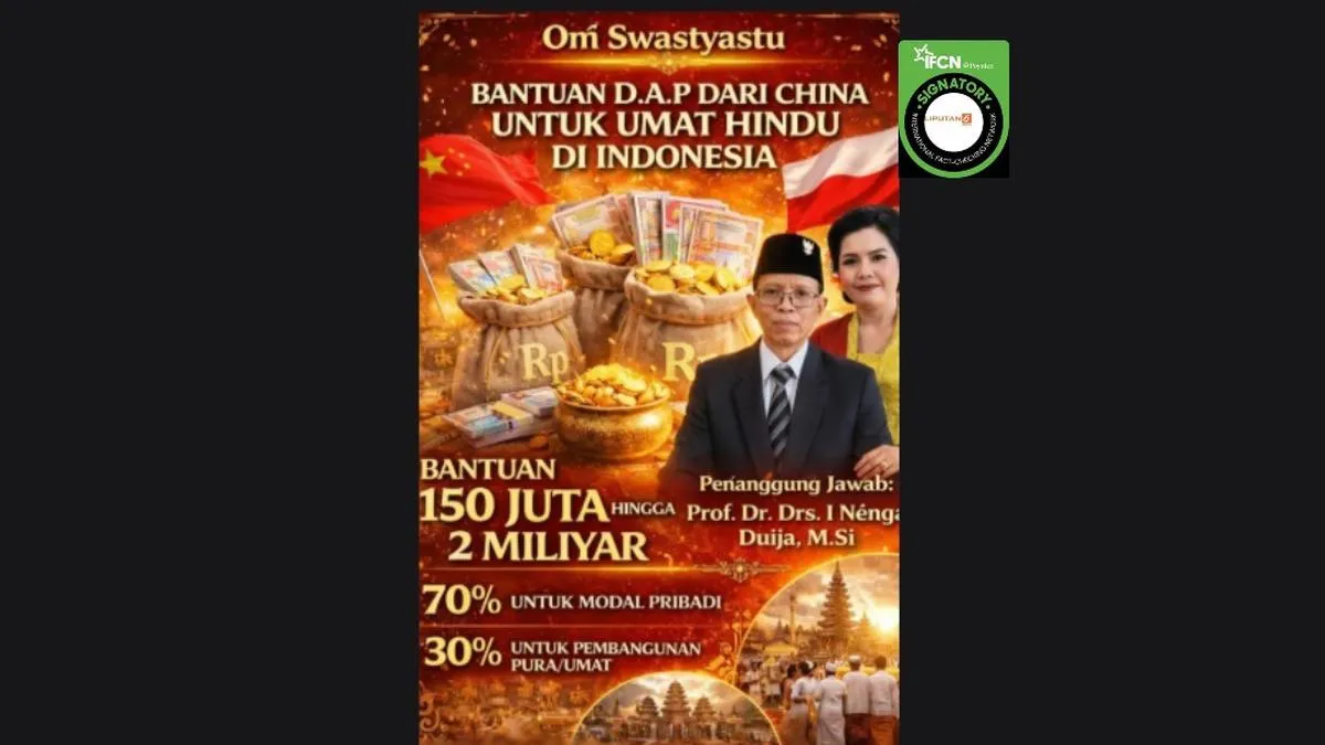 Kemenag Ingatkan Waspada Hoaks Bantuan DAP dari China untuk Umat Hindu di Indonesia