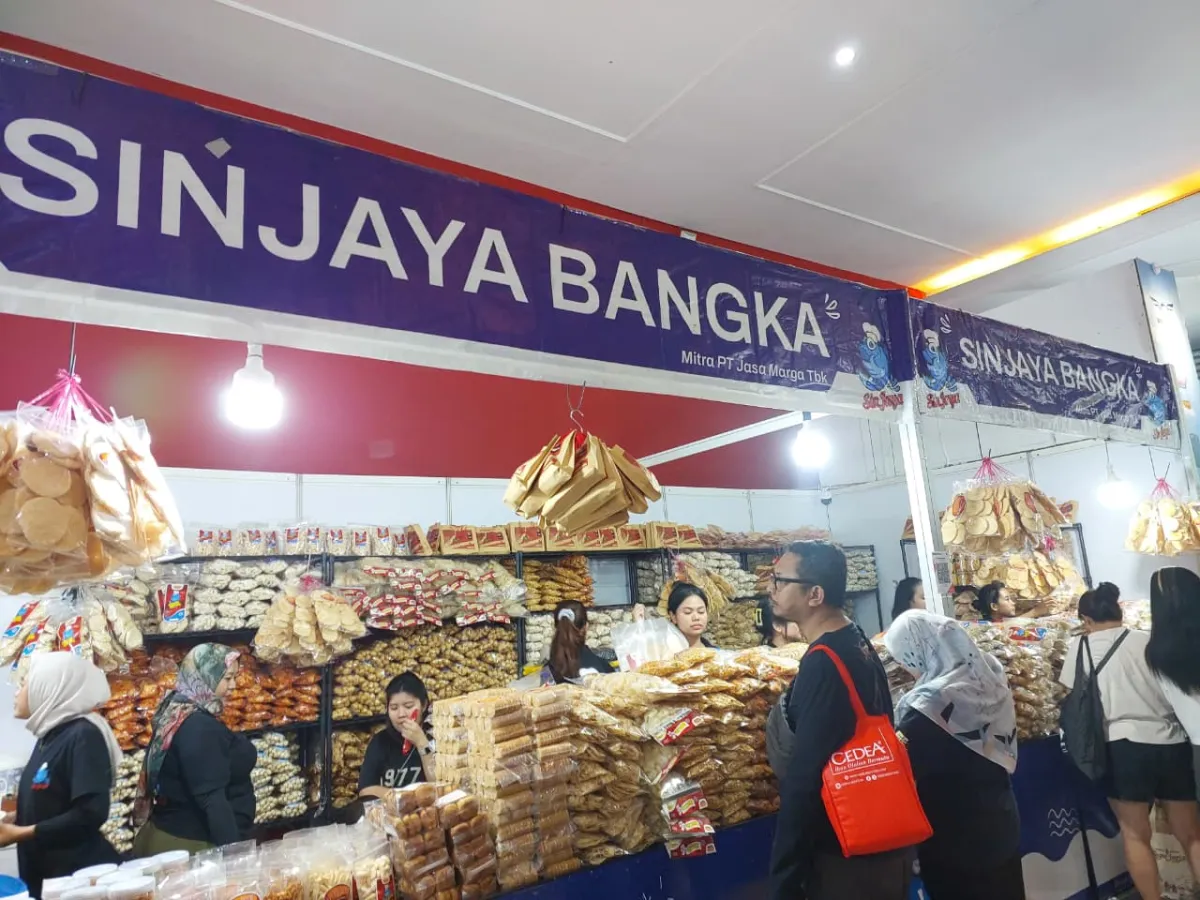 Booth Sinjaya Bangka di Hall C Tawarkan Pempek dan Kuliner Khas Bangka