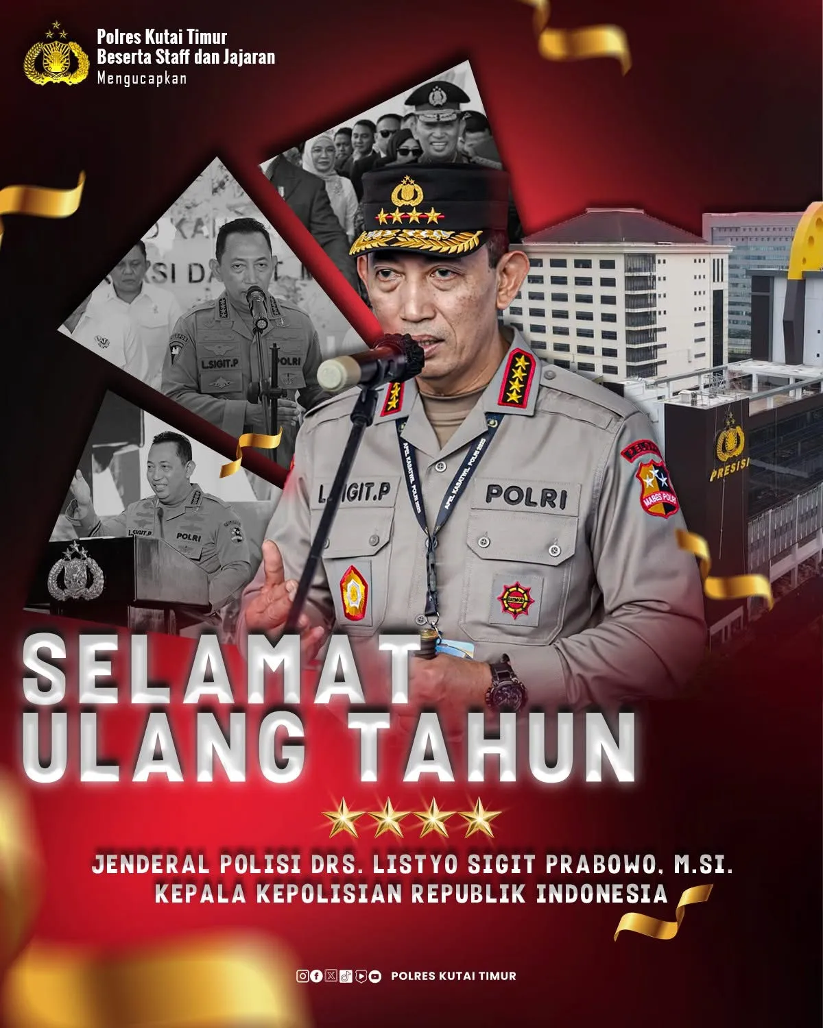 Polres Kutai Timur Sampaikan Ucapan Ulang Tahun kepada Kapolri Jenderal Listyo Sigit Prabowo