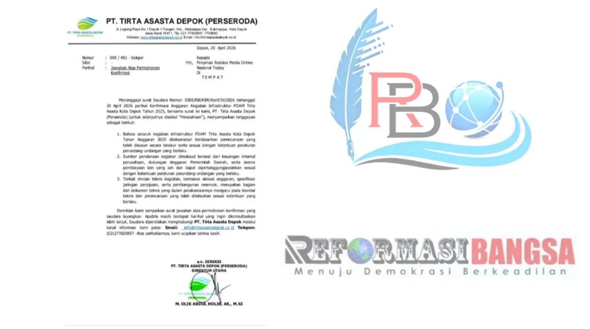 Transparansi Anggaran Infrastruktur PDAM Tirta Asasta Depok 2025 Disorot, Jawaban Dinilai Masih Umum