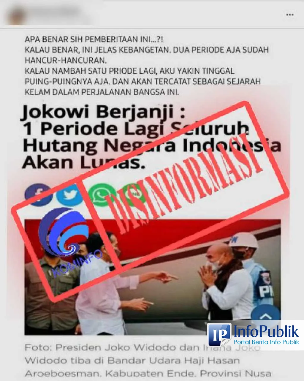[Cek Fakta] Klaim Jokowi Janji Lunasi Utang Negara Jika Tambah Satu Periode Lagi adalah Suntingan