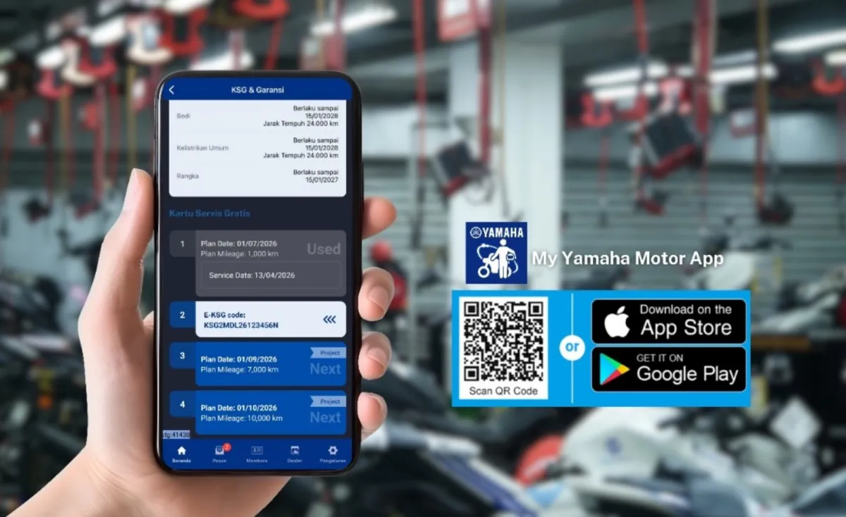 Yamaha Integrasikan Kupon Servis Gratis Elektronik ke Aplikasi My Yamaha Motor