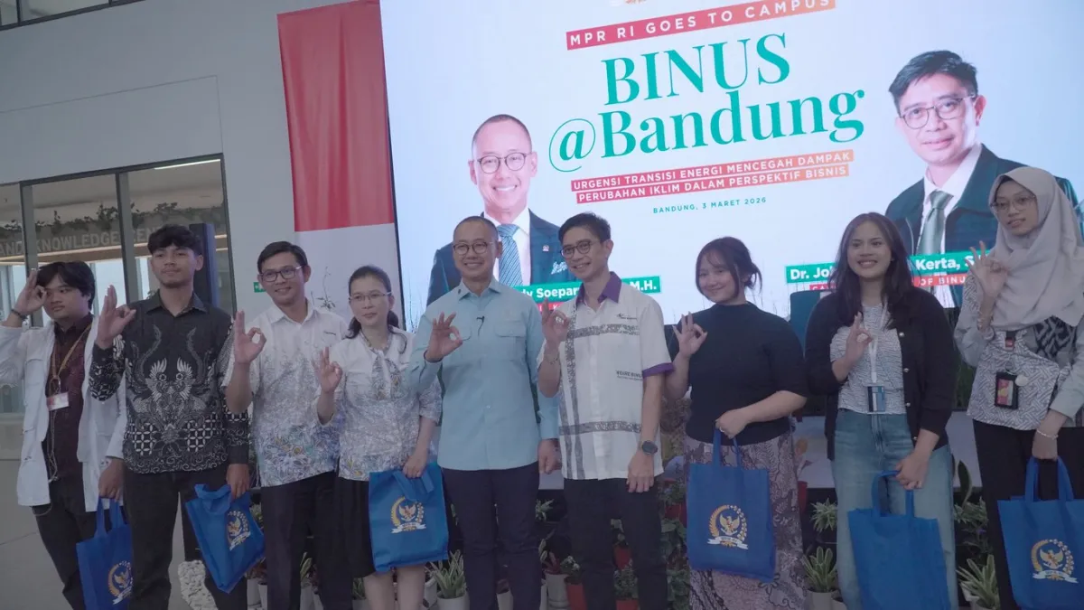 Wakil Ketua MPR Eddy Soeparno Ajak Mahasiswa BINUS Bandung Dorong Transisi Energi Terbarukan