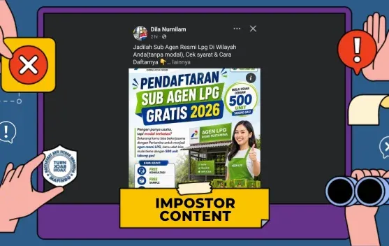 Unggahan Facebook soal Tautan Pendaftaran Sub Agen LPG Tanpa Modal Terindikasi Hoaks